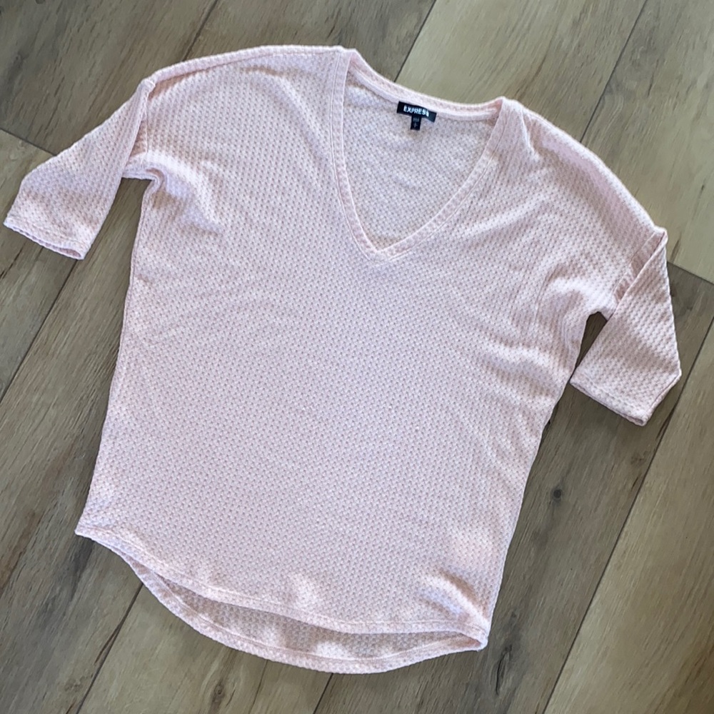 Express waffle knit top